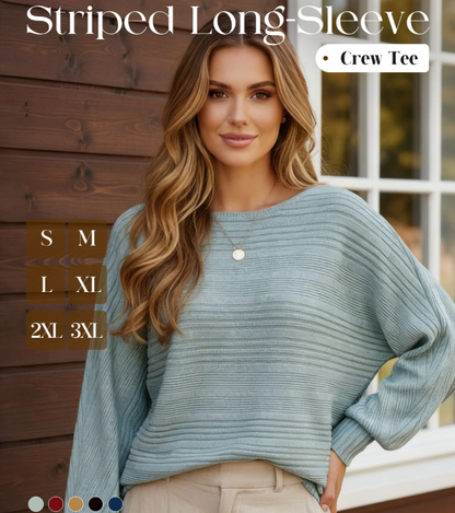 💗Lockere, bequeme Bluse mit horizontalen Streifen