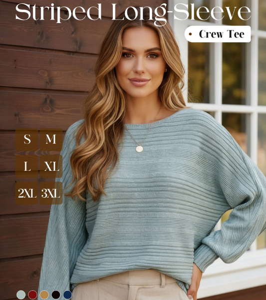 💗Lockere, bequeme Bluse mit horizontalen Streifen